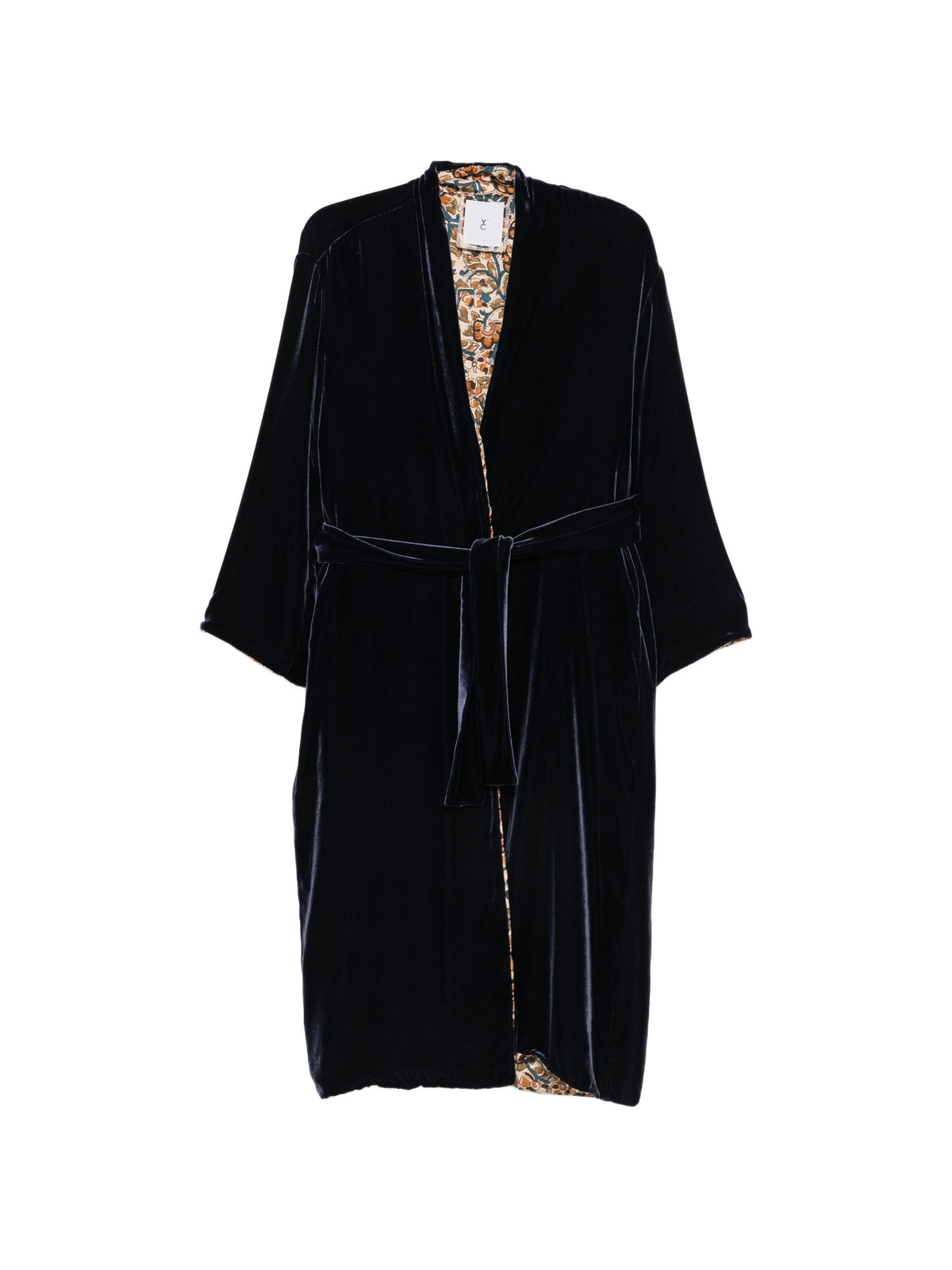 WHYCI MILANO BELTED VELVET GOWN