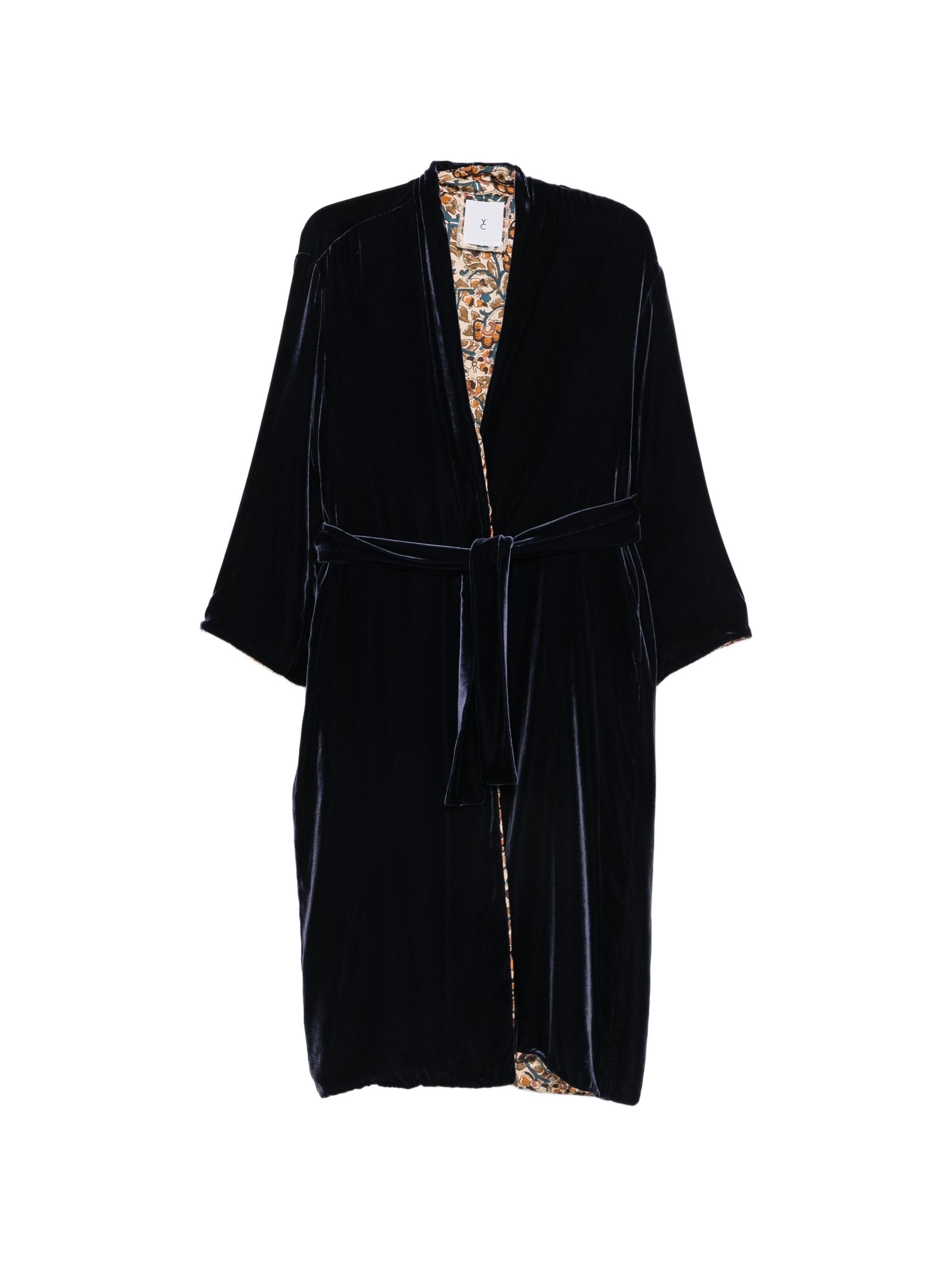 WHYCI MILANO BELTED VELVET GOWN