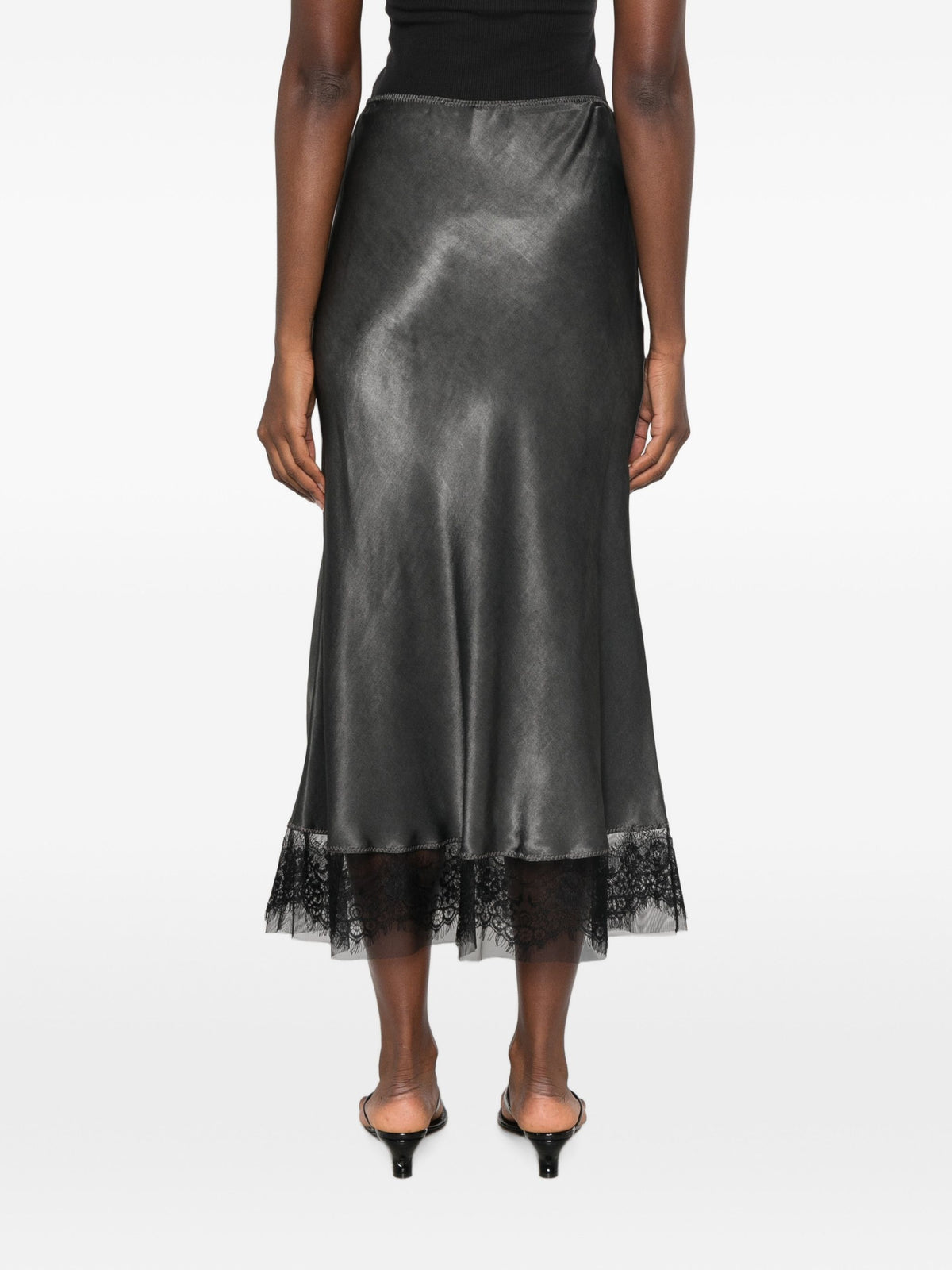 VIRGINIA BIZZI LACE TRIM SKIRT