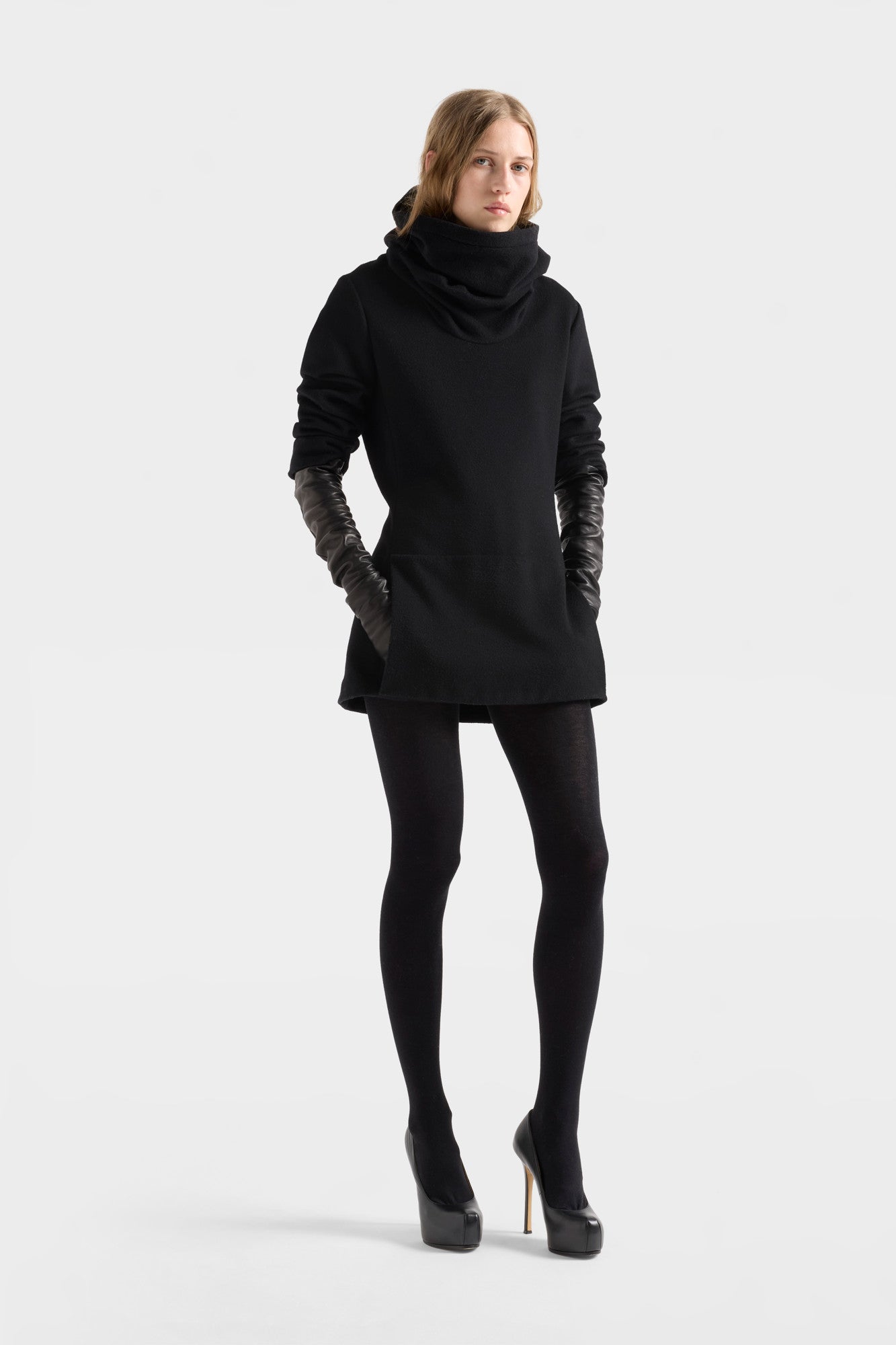 7 FOR ALL MANKIND ROUCHED HIGH NECK DRESS