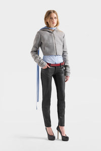 7 FOR ALL MANKIND RUCHED ZIP HOODIE