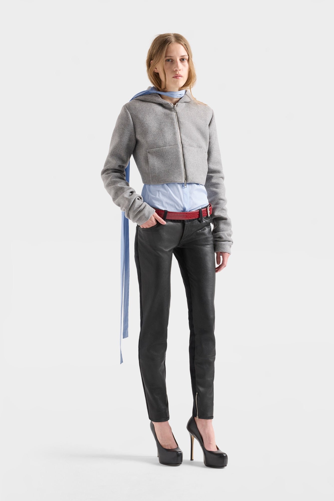7 FOR ALL MANKIND RUCHED ZIP HOODIE