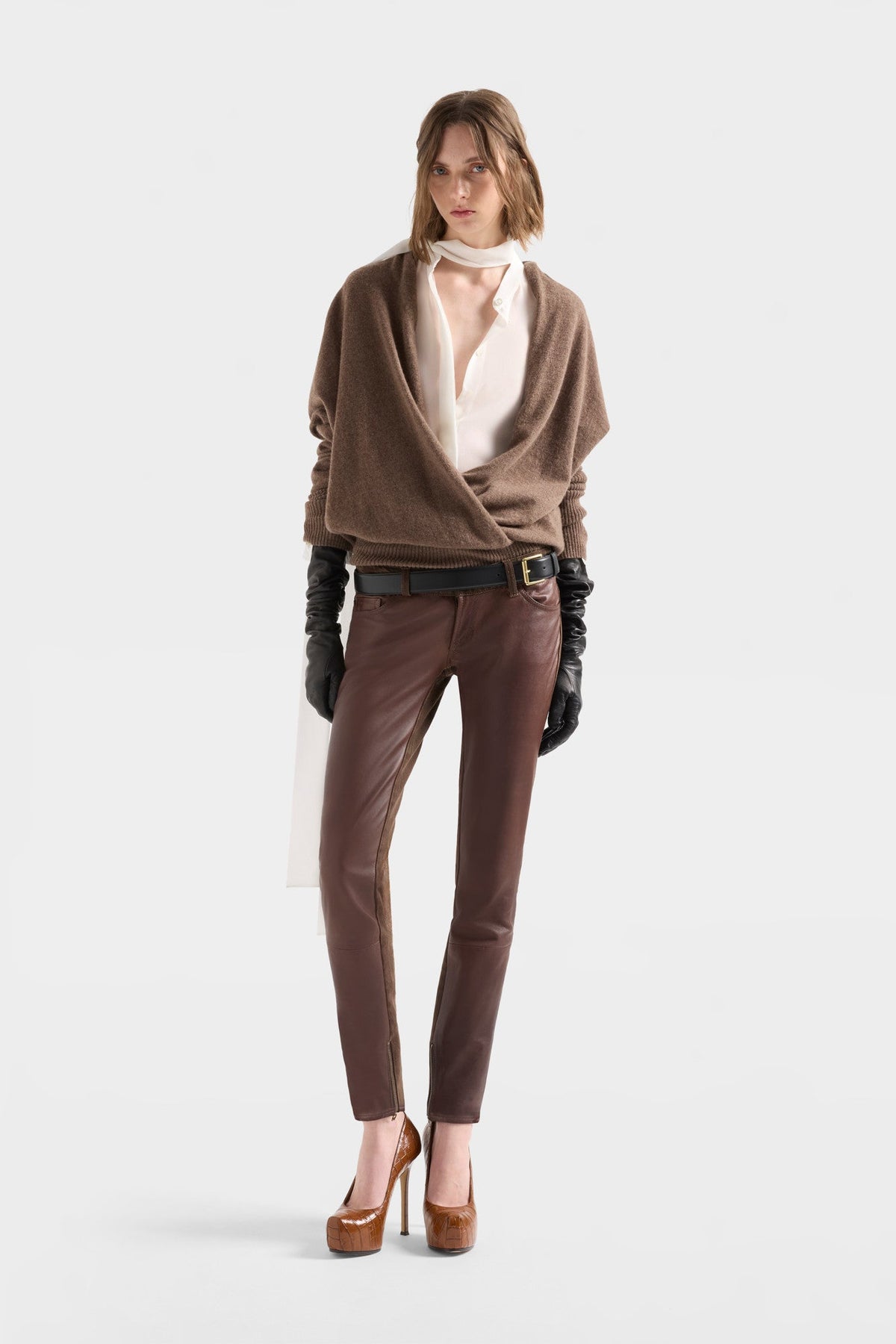 7 FOR ALL MANKIND WRAP V-NECK SWEATER