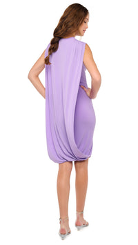NORMA KAMALI SLEEVELESS CAPE  DRESS