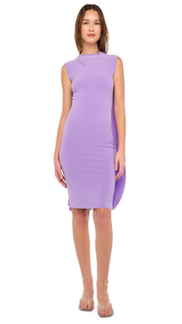NORMA KAMALI SLEEVELESS CAPE  DRESS