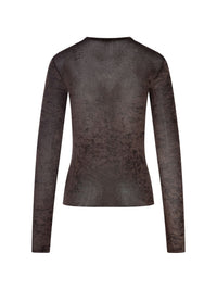 FORTE FORTE FLOCKED STRETCH TULLE T-SHIRT
