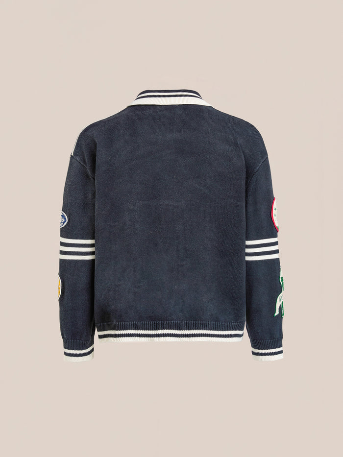 FOUND VARSITY PATCH CARDIGAN