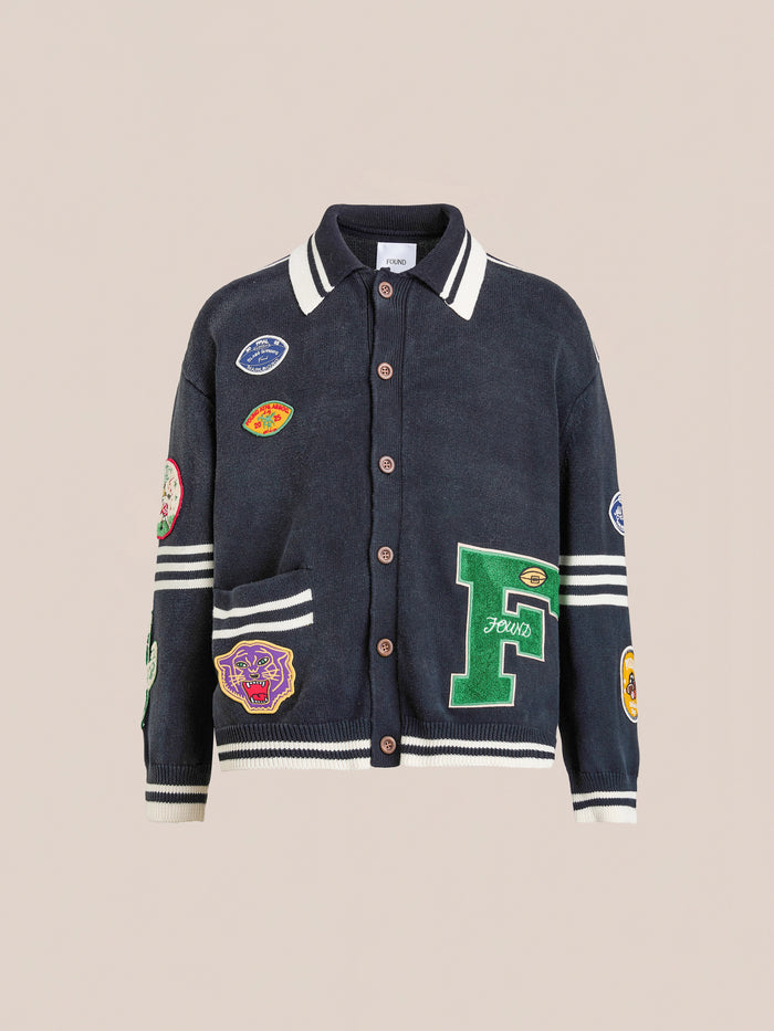 FOUND VARSITY PATCH CARDIGAN