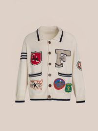 FOUND VARSITY PATCH CARDIGAN