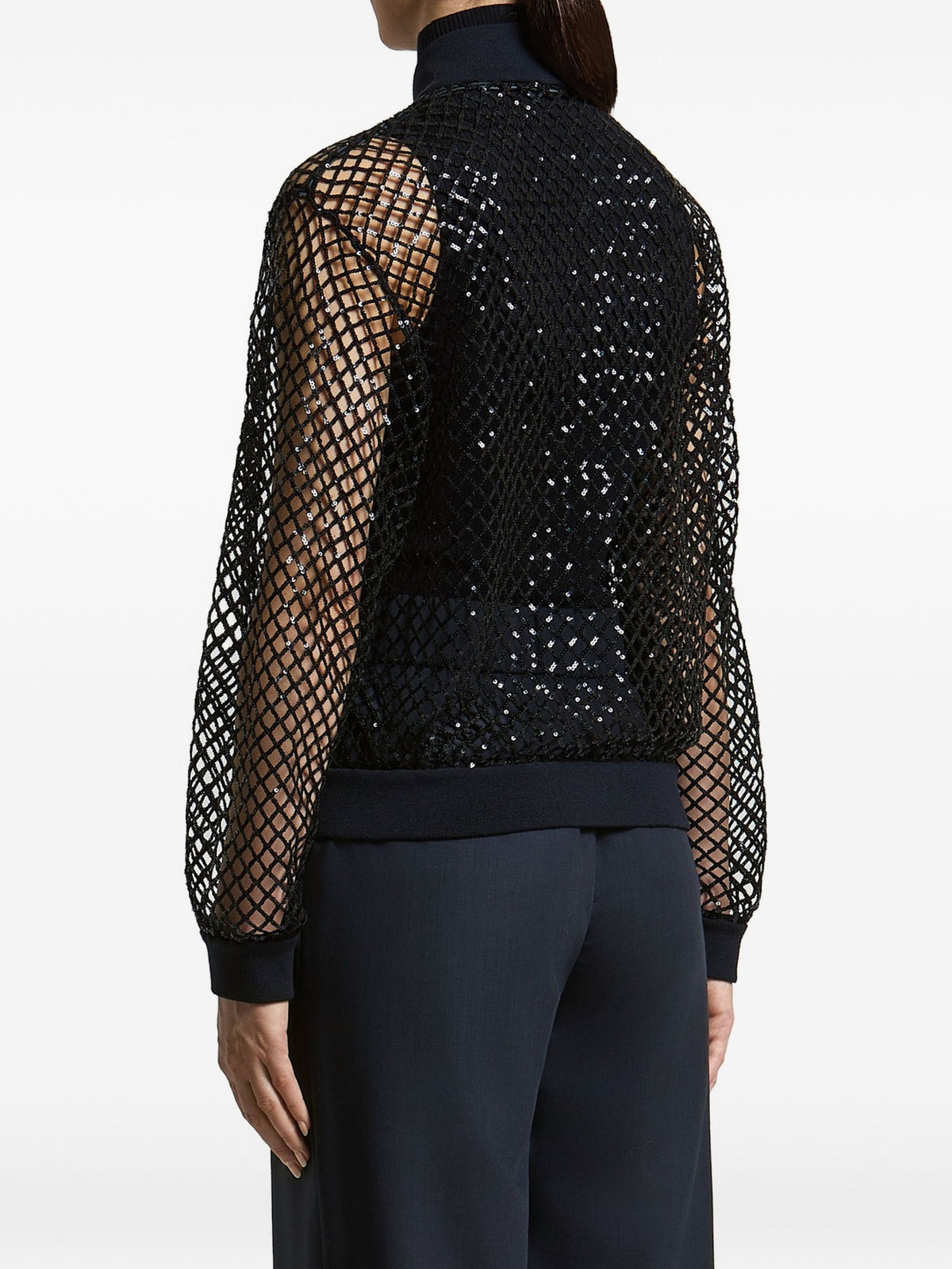 PESERICO AUREA PAILLETTES FISHNET BOMBER