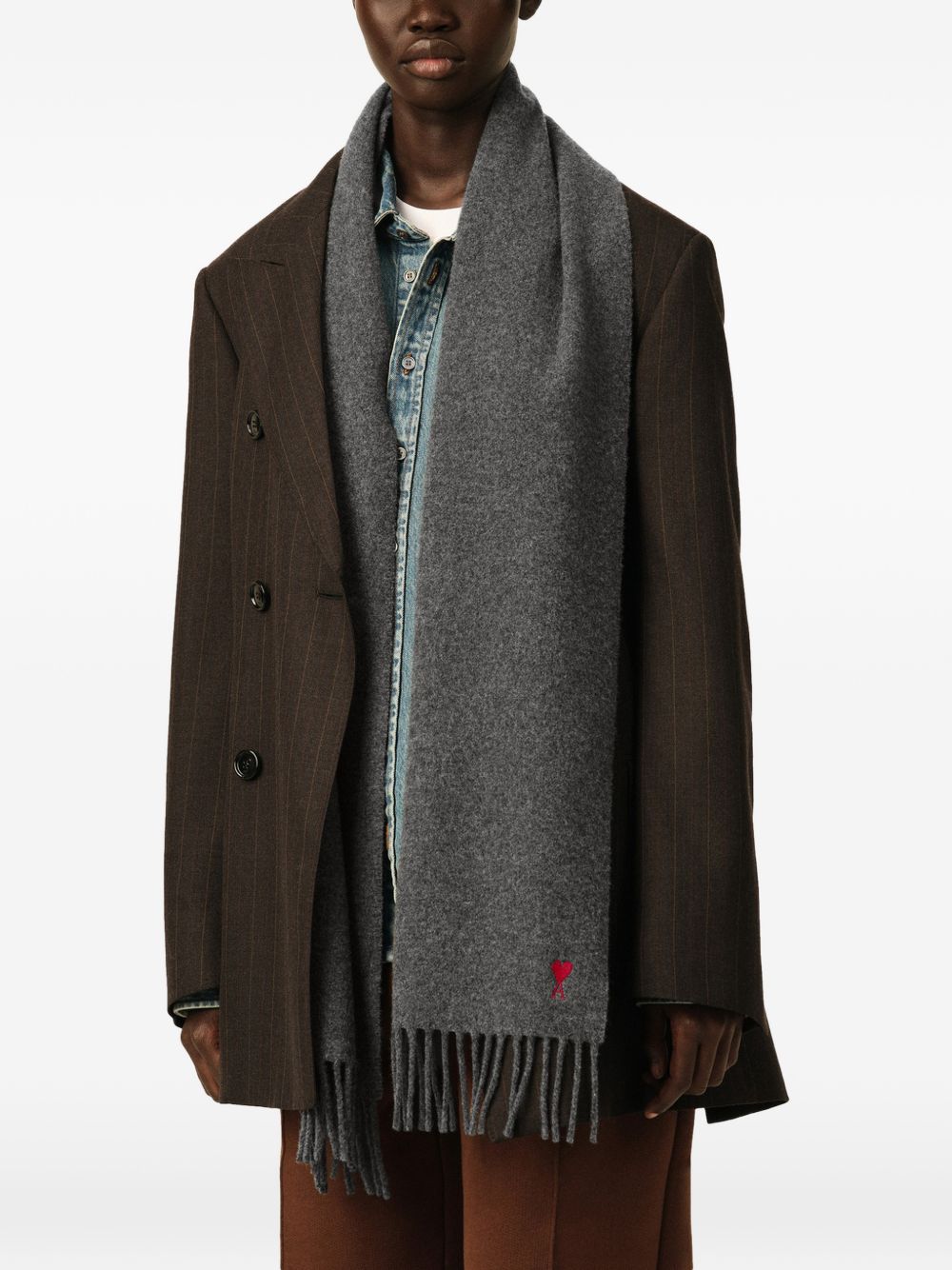 AMI PARIS RED ADC SCARF