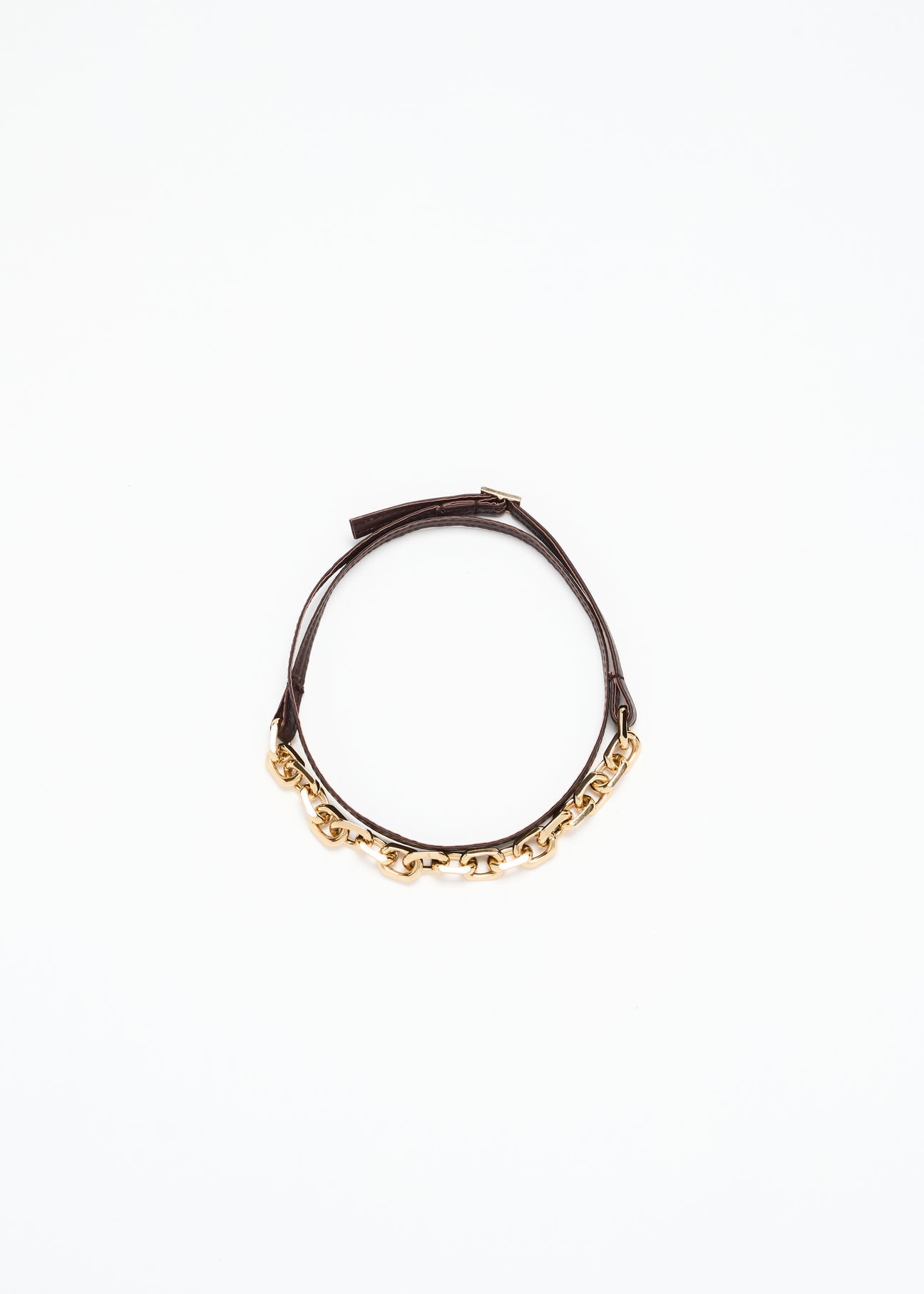PLAN C CHAIN LEATHER NECKLACE
