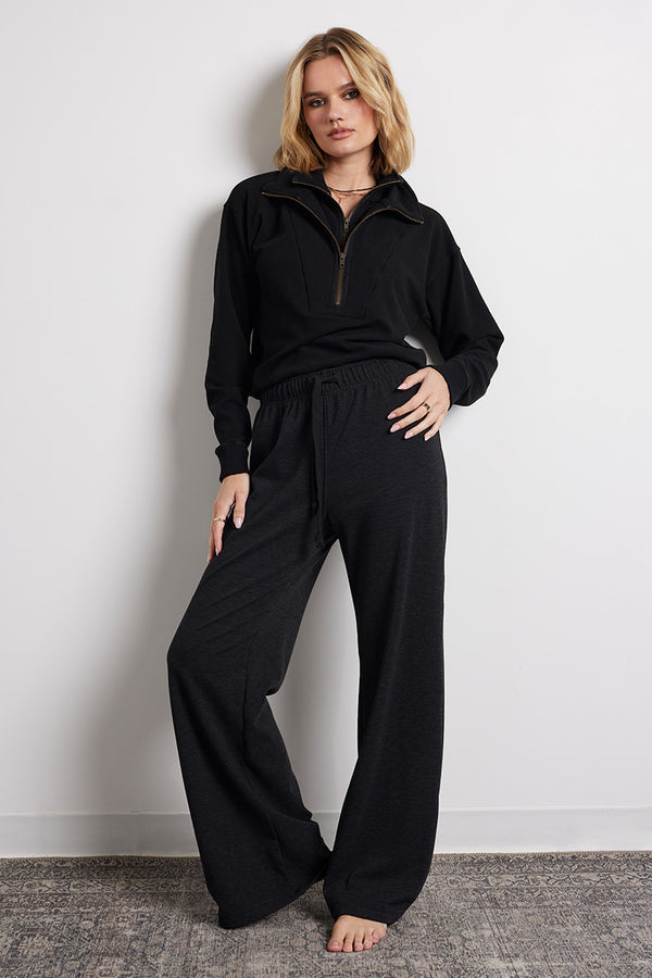 BOBI ZIP FUNNEL NECK PULLOVER