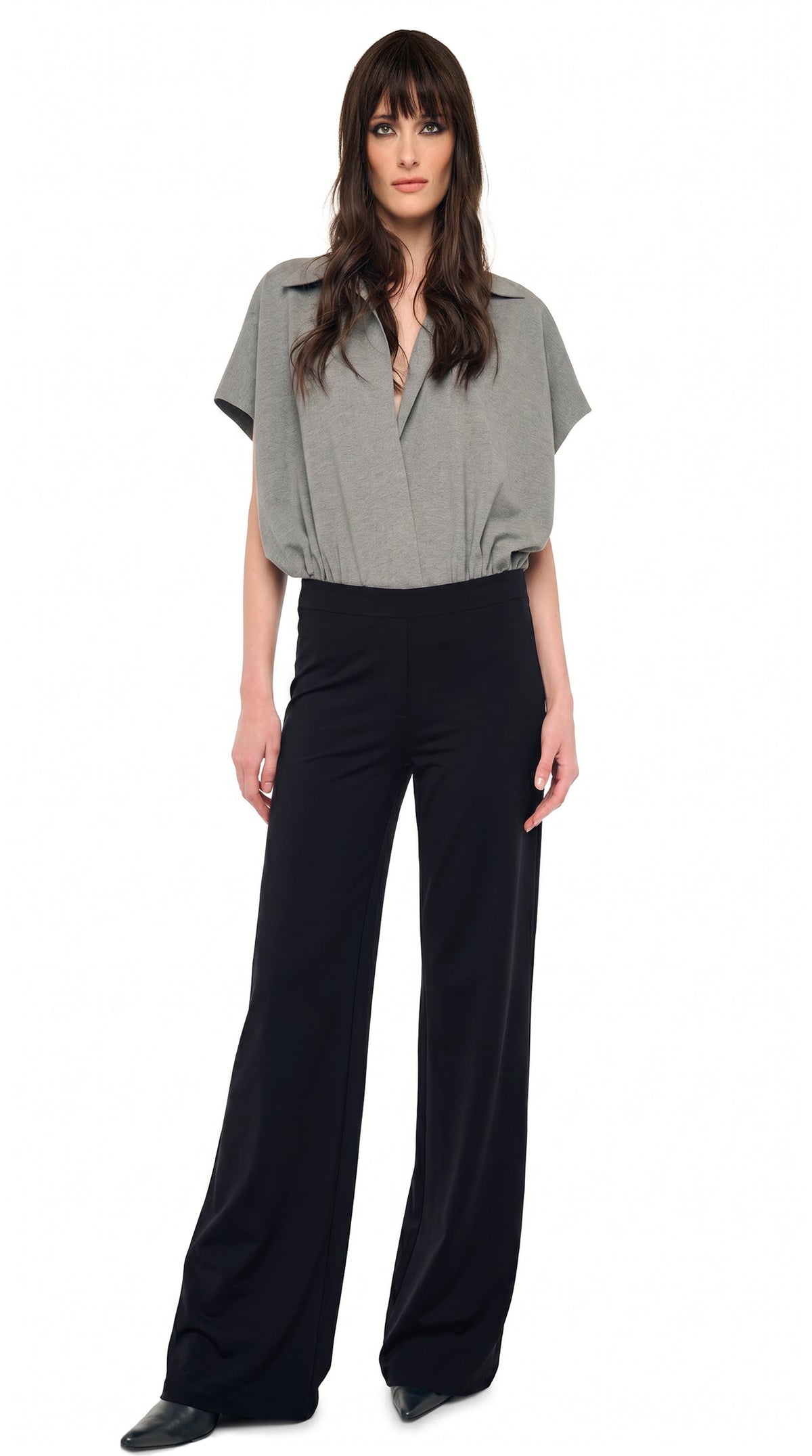 NORMA KAMALI FLAT FRONT WIDE PANT