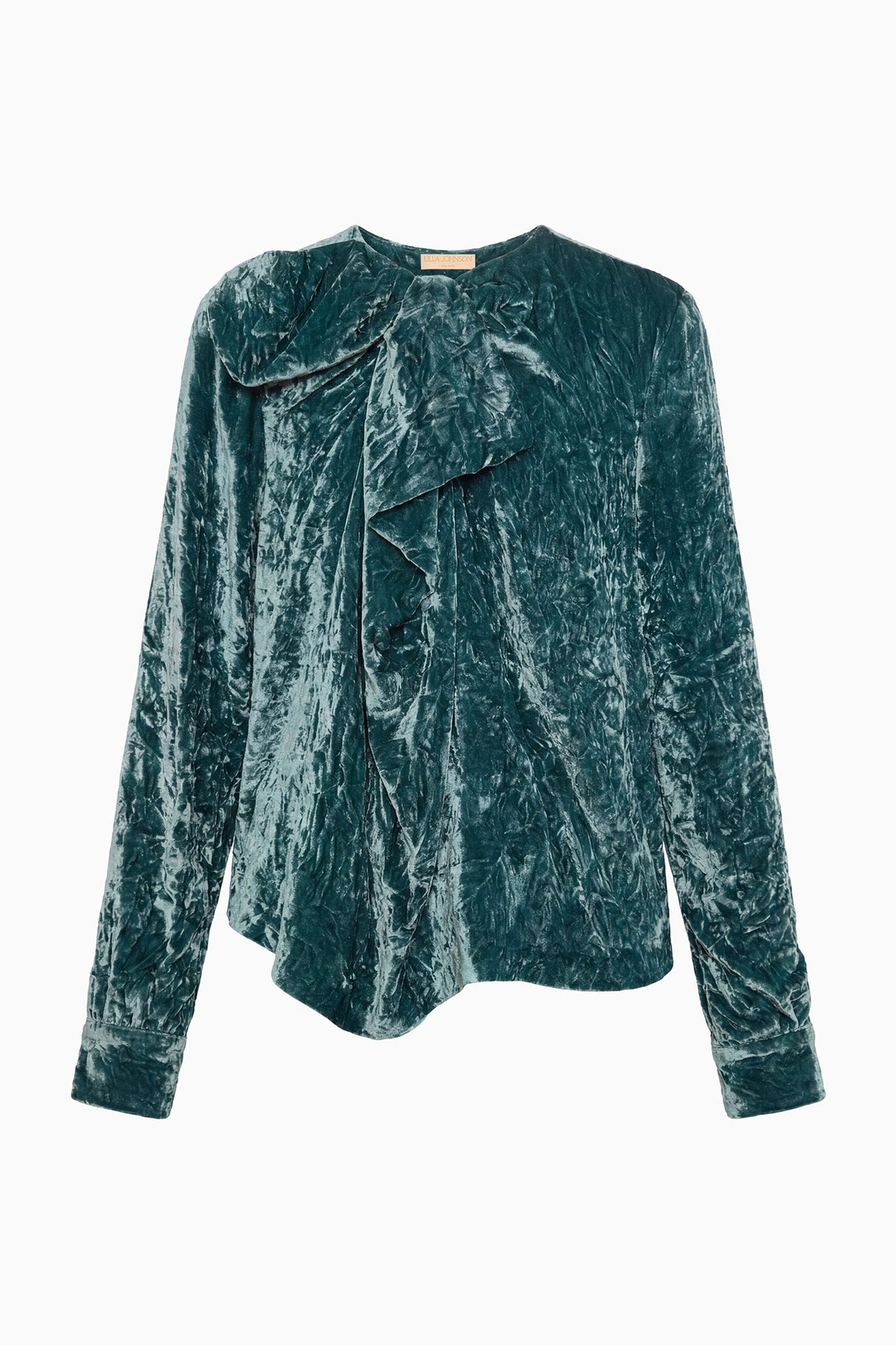 ULLA JOHNSON VESA LS VELVET BOW BLOUSE