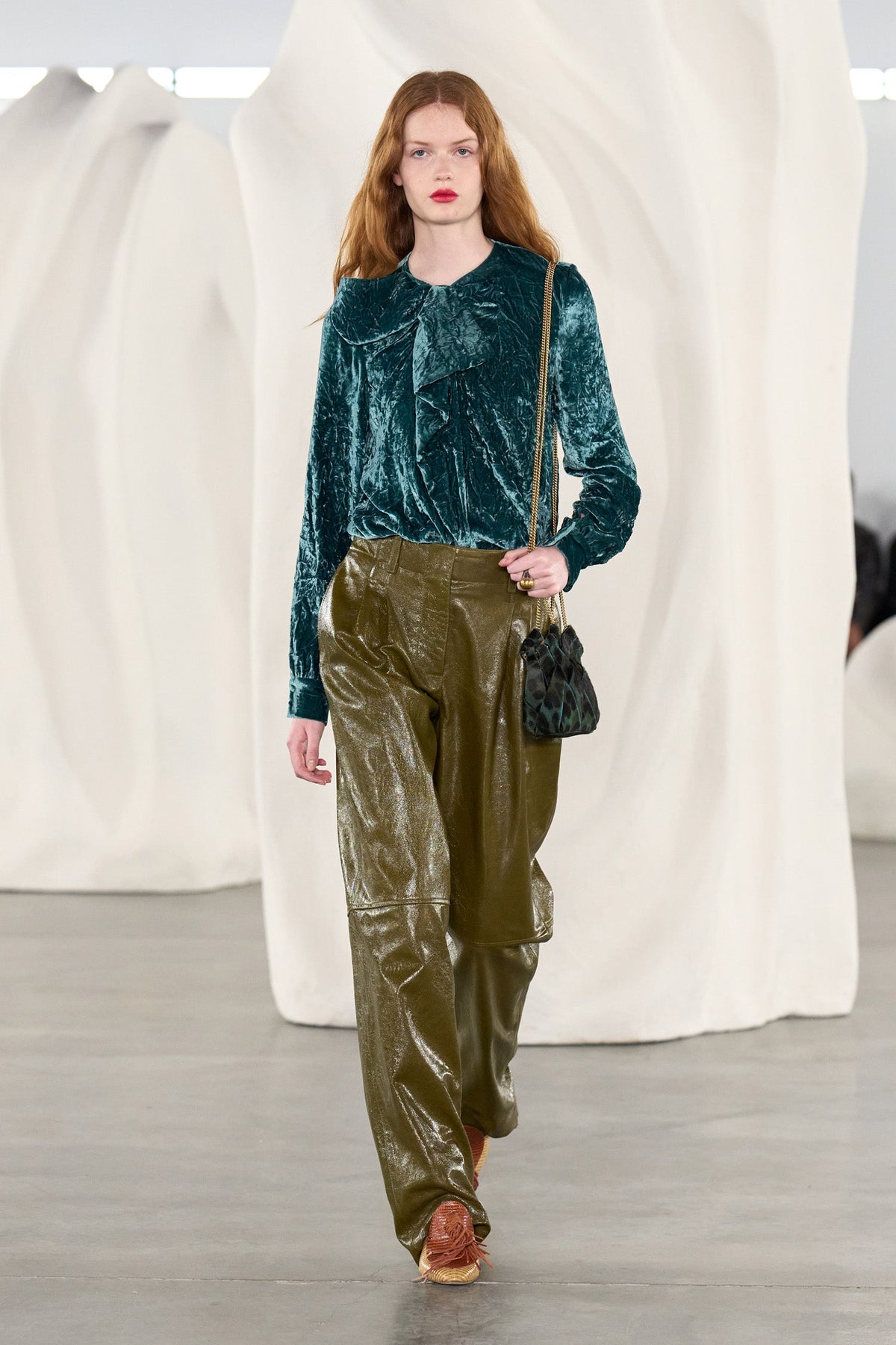 ULLA JOHNSON VESA LS VELVET BOW BLOUSE