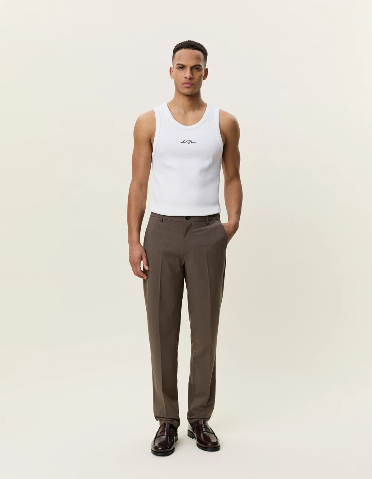 LES DEUX MINI CHECK REG SUIT PANTS