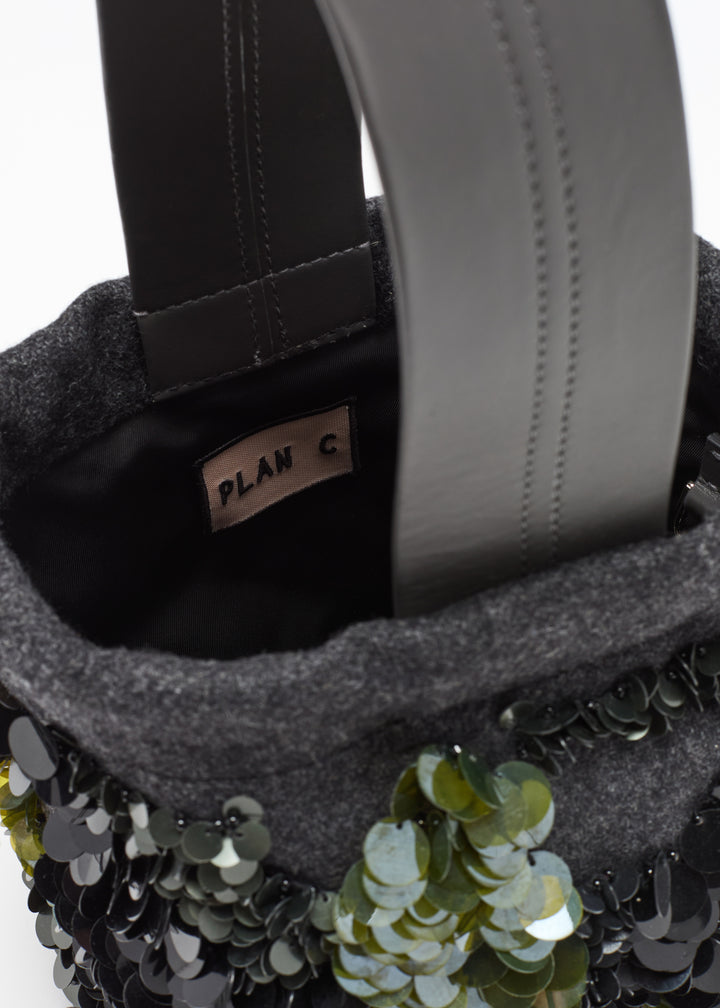 PLAN C EMBROIDERED BUCKET BAG