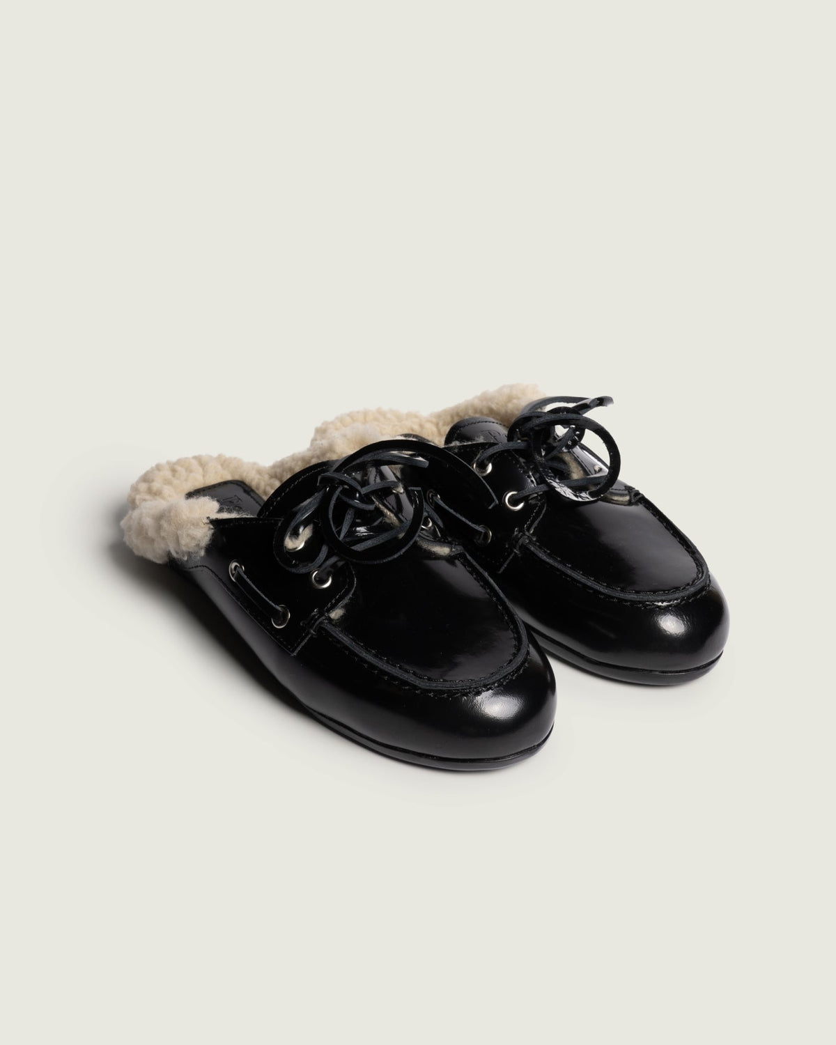 POSA BOAT LOAFER MULE FUR