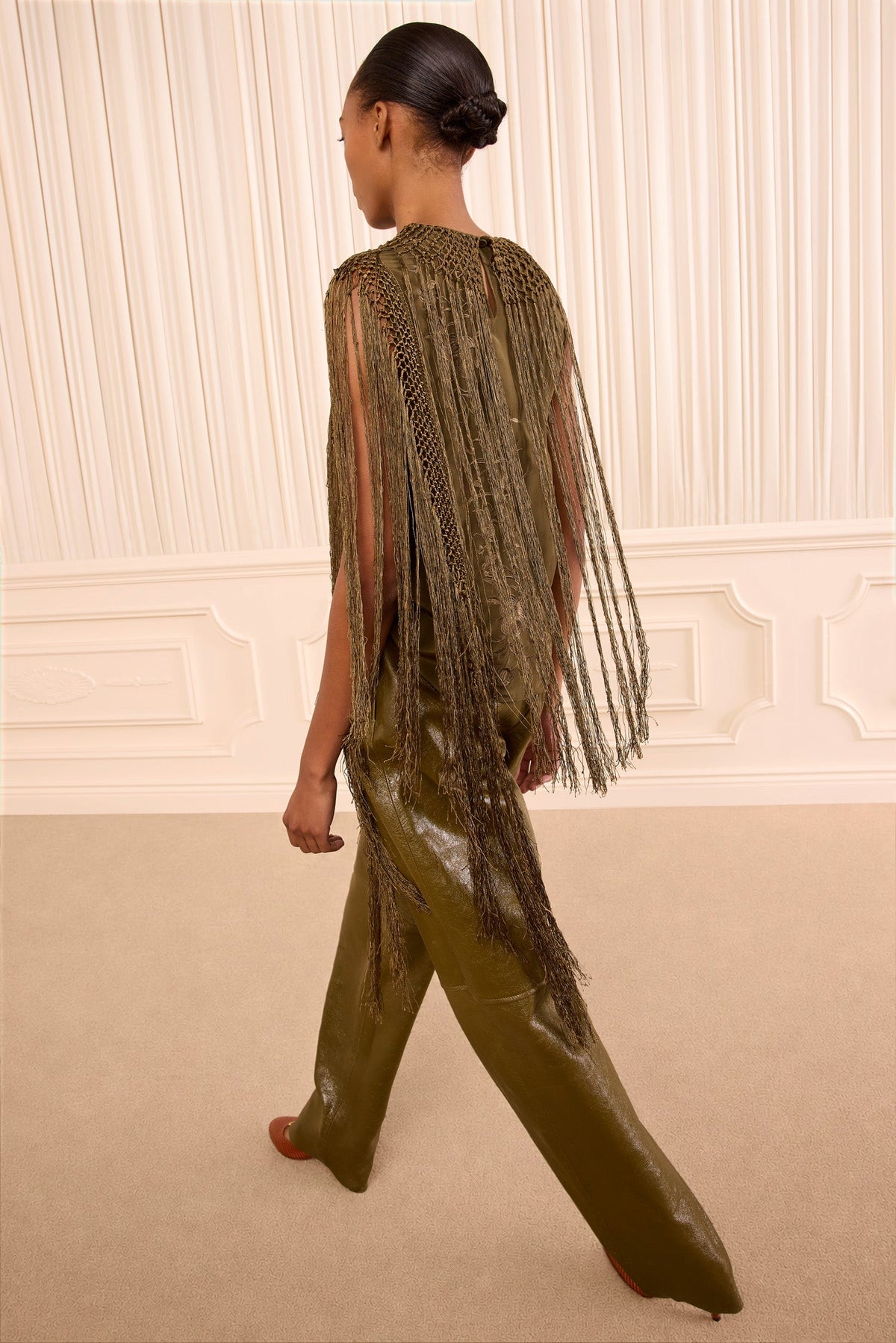 ULLA JOHNSON WILLA SILK FRINGE TOP