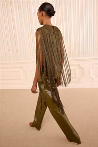 ULLA JOHNSON WILLA SILK FRINGE TOP