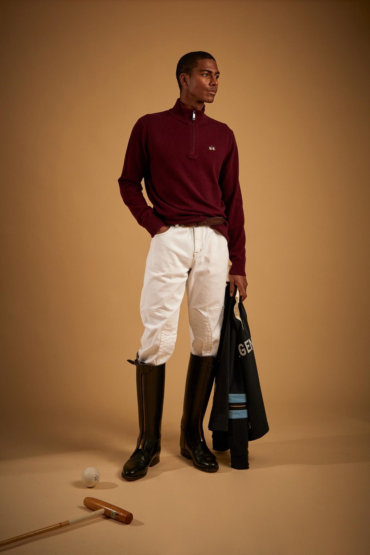 LA MARTINA HALF ZIP SWEATER