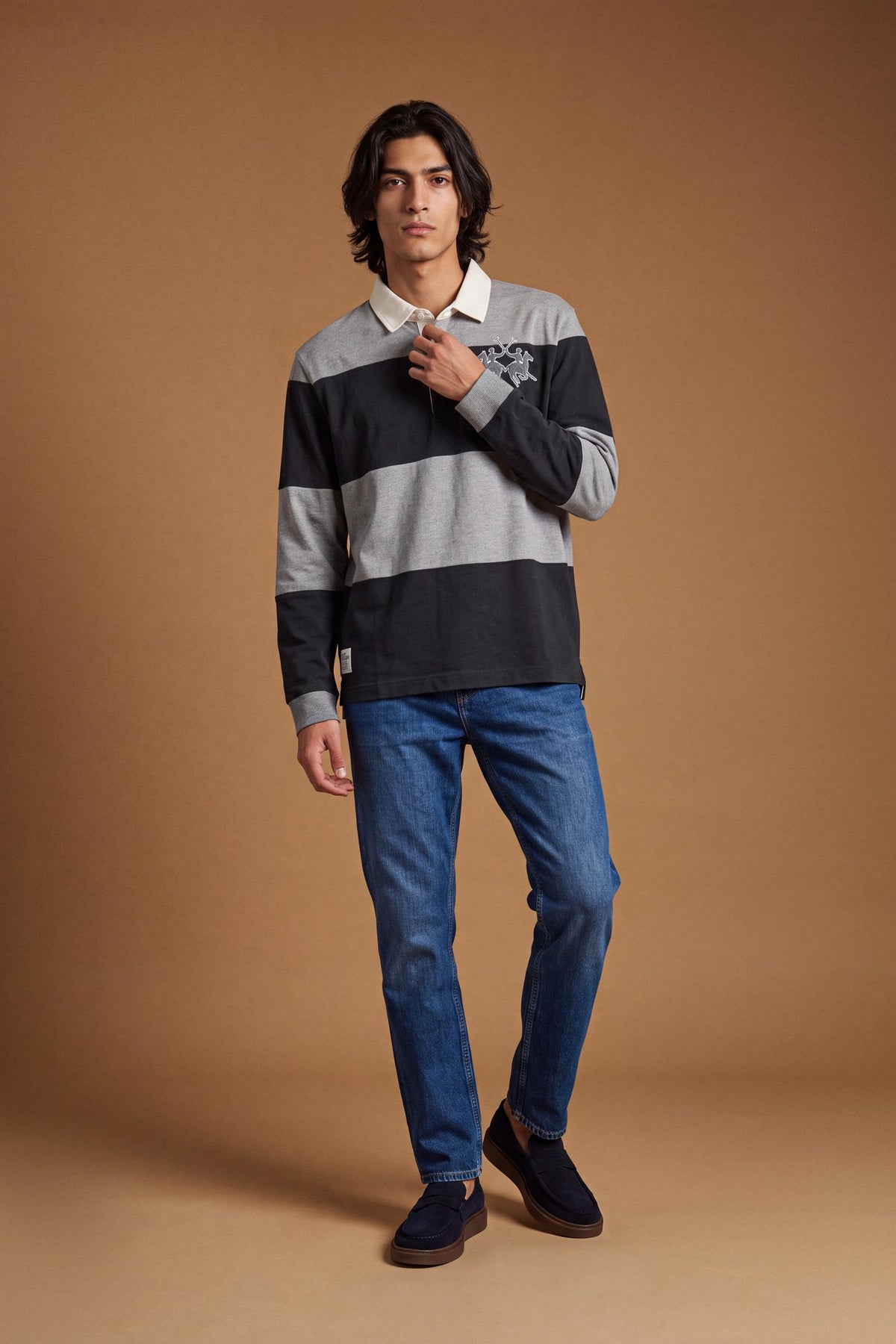 LA MARTINA STRIPED RUGBY POLO