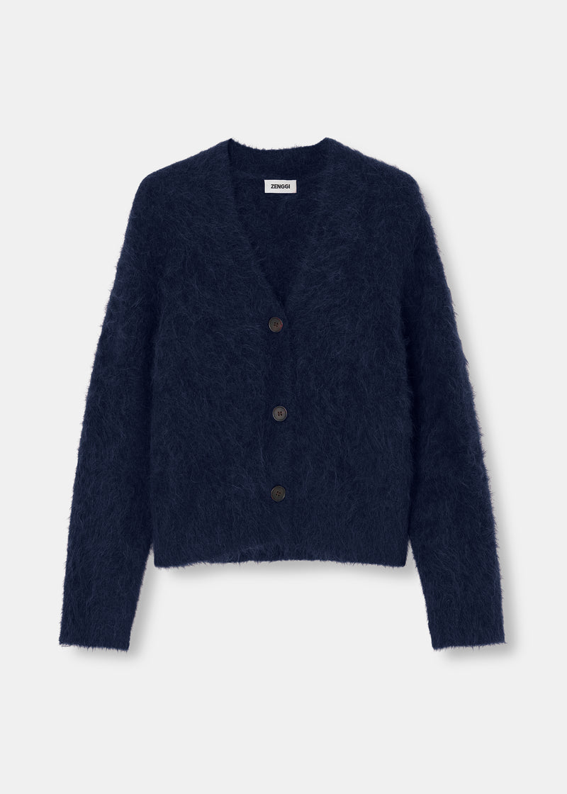ZENGGI SOFT FURRY ALPACA CARDIGAN