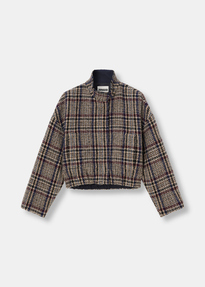 ZENGGI CHECK CROPPED JACKET