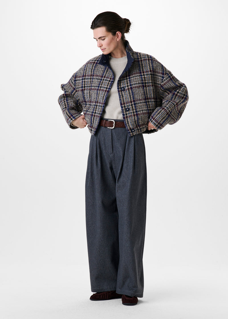 ZENGGI CHECK CROPPED JACKET