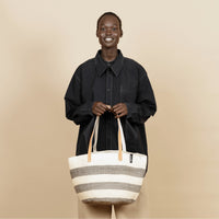 MIFUKO KIONDO SHOPPER STRIPES M