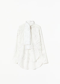 PLAN C FLOWER SHIRT WITH SCARF