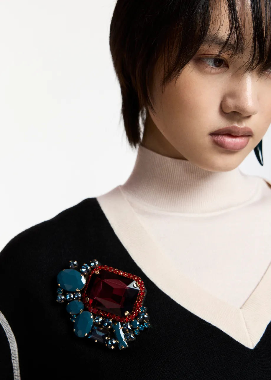ESSENTIEL ANTWERP KUBE STONES BROOCH