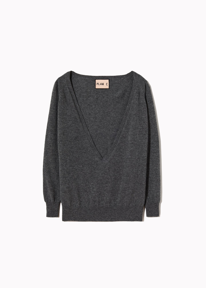 PLAN C DEEP V-NECK SWEATER