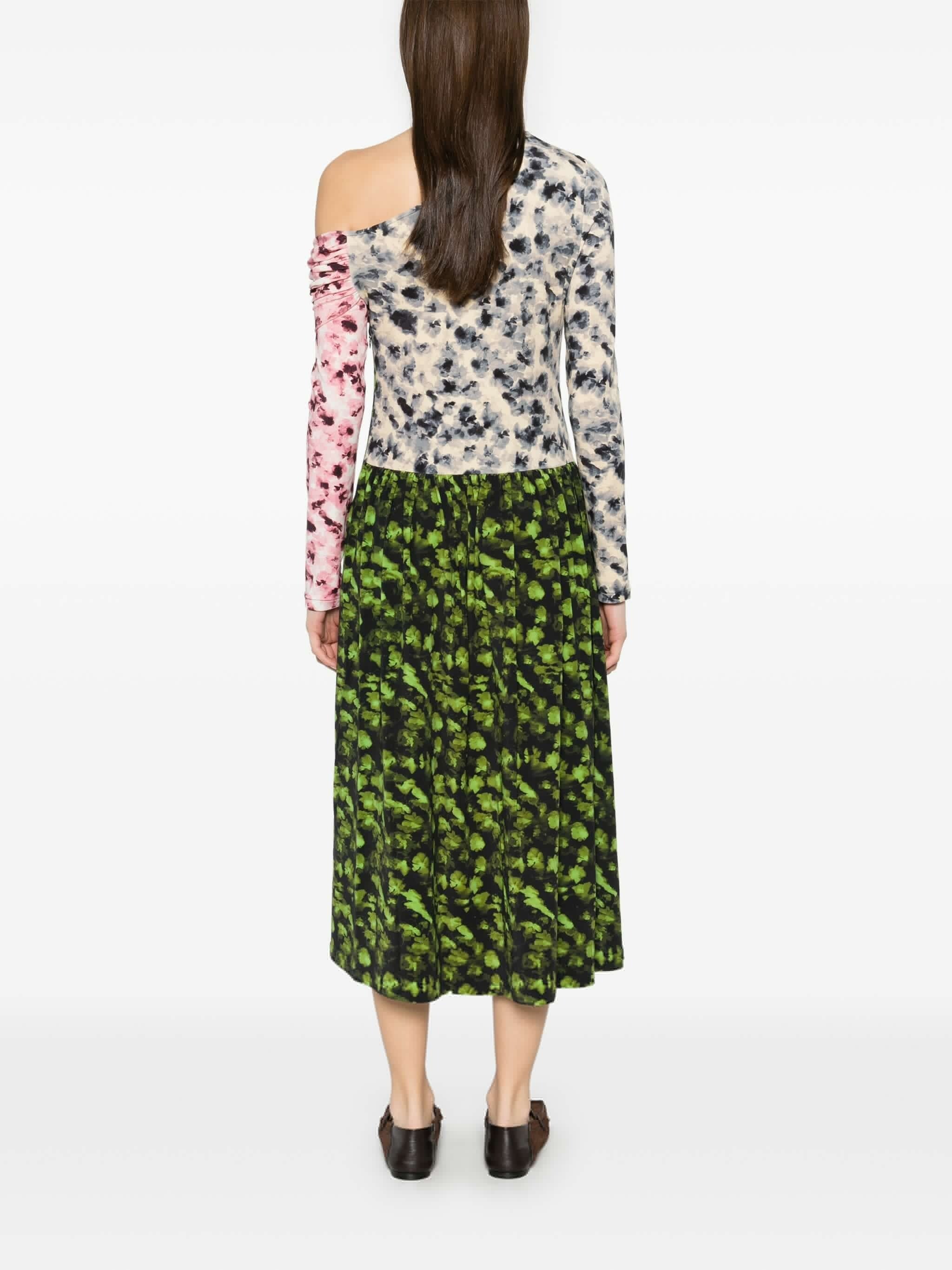 STINE GOYA ONE SHOULDER PRINT DRESS