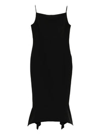 ROLAND MOURET FISHTAIL HEM MIDI DRESS