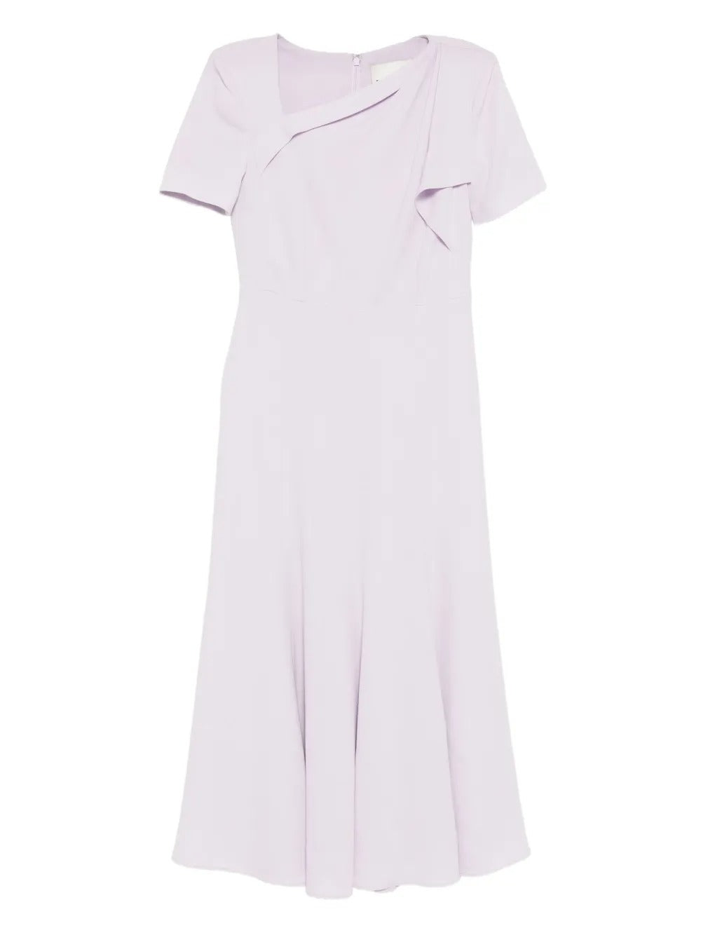 ROLAND MOURET SHOULDER DRAPE MIDI DRESS