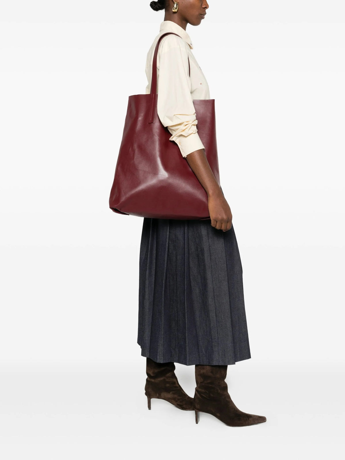 FORTE FORTE BIG LEATHER SHOPPER BAG