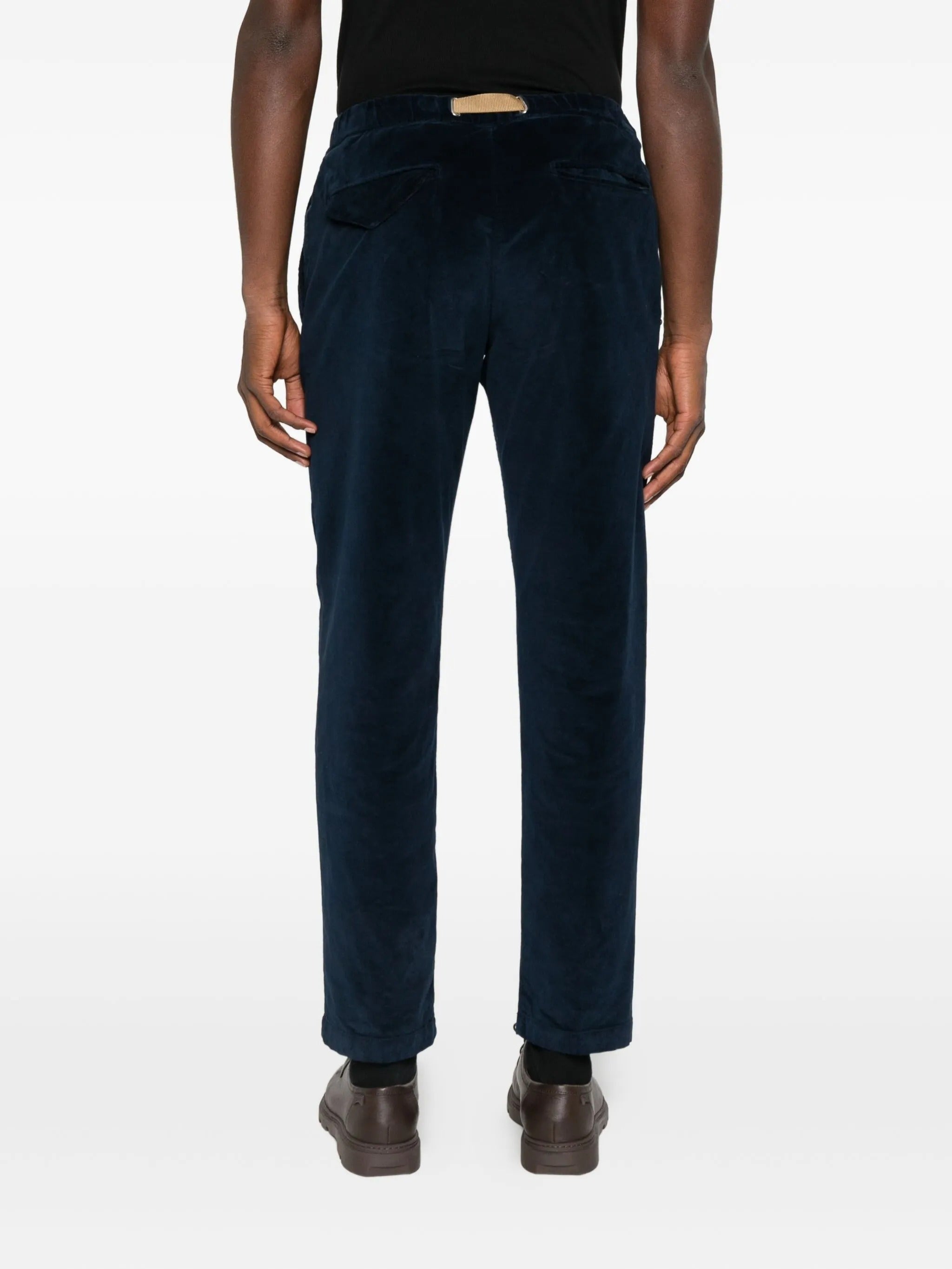 WHITE SAND 88 VELVET BELTED TROUSERS
