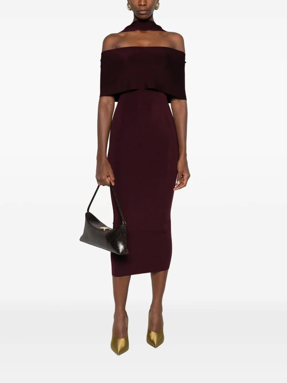 ROLAND MOURET SCARF DETAIL DRESS