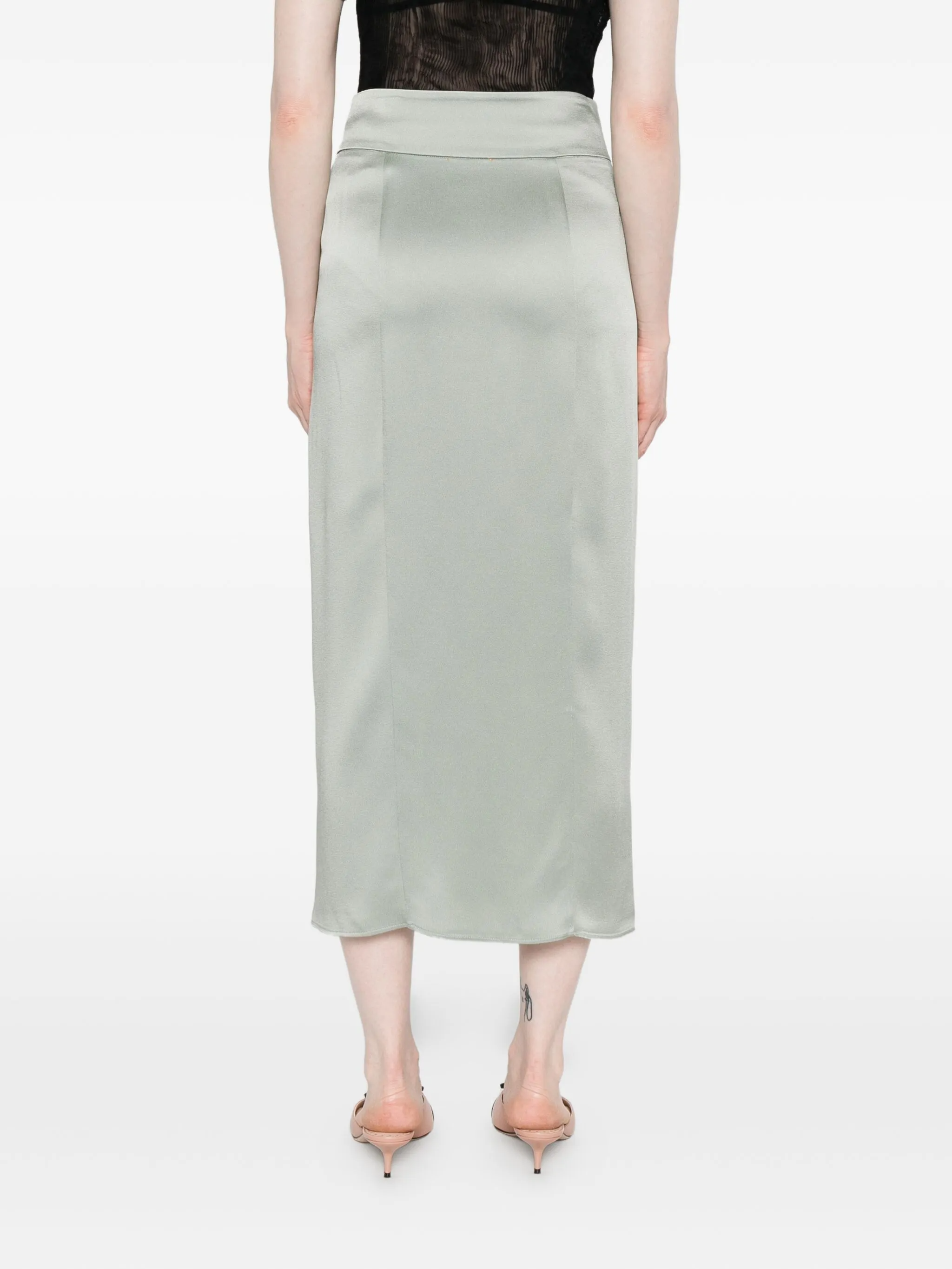 FORTE FORTE SATIN PENCIL SKIRT