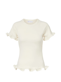 STELLA MC CARTNEY FRILLED HEM RIB T-SHIRT