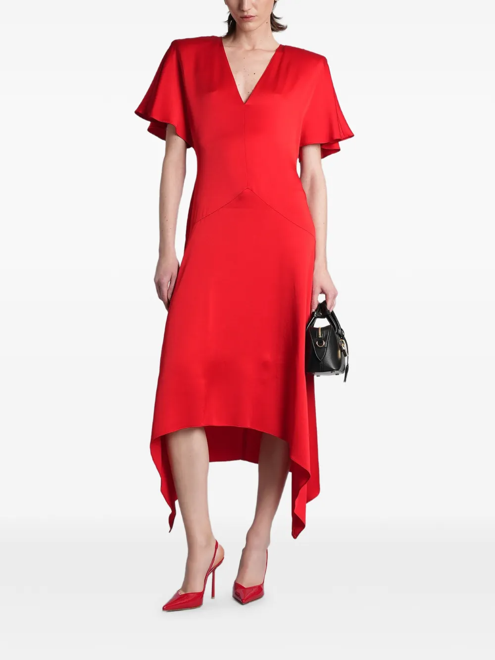 STELLA MC CARTNEY SATIN V NECK DRESS