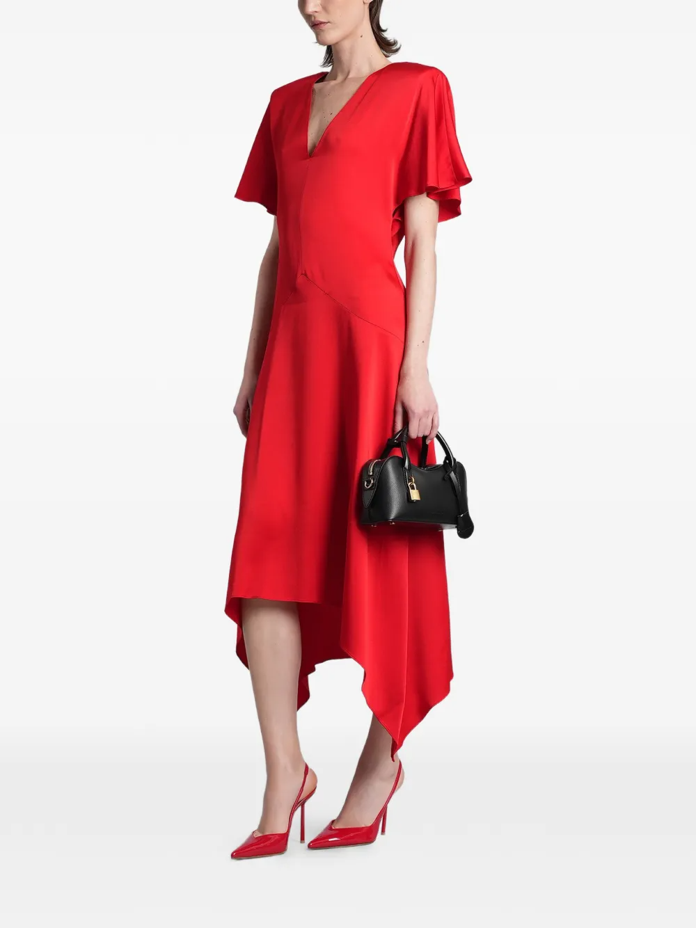STELLA MC CARTNEY SATIN V NECK DRESS