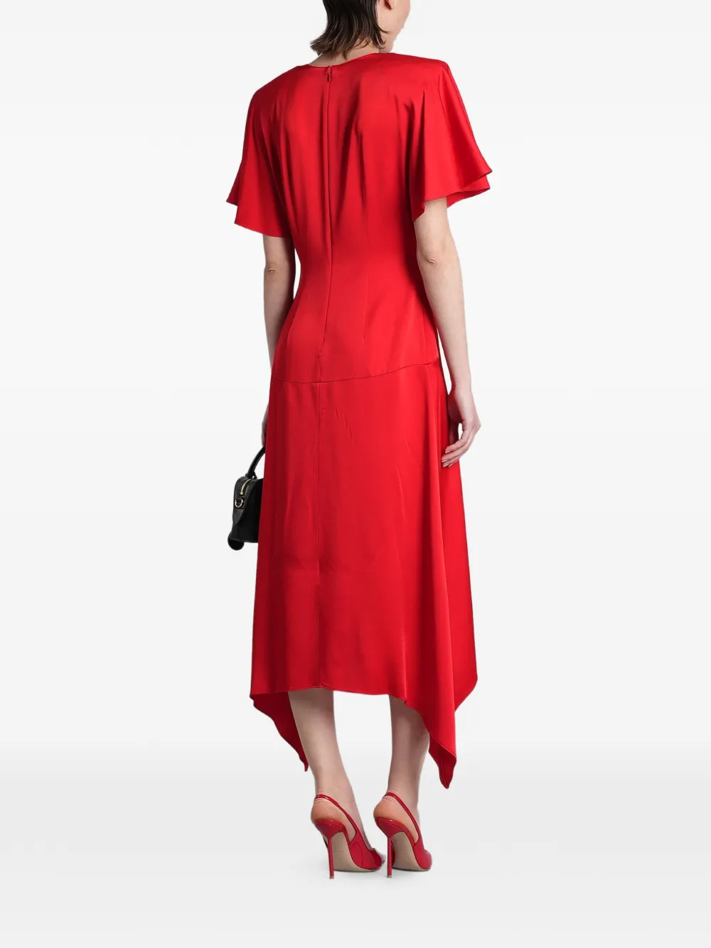 STELLA MC CARTNEY SATIN V NECK DRESS