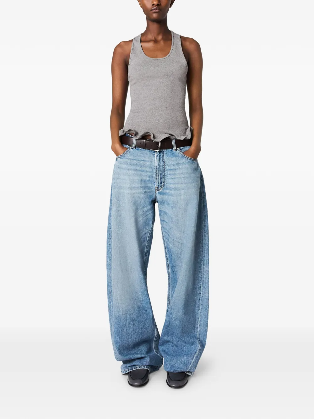 STELLA MC CARTNEY FRILLED HEM RIB TANK