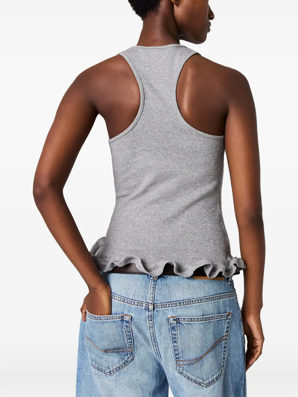 STELLA MC CARTNEY FRILLED HEM RIB TANK