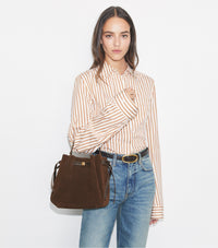 TORY BURCH ROMY SUEDE BUCKET BAG