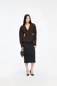 ROTATE LACE INSERTED PENCIL SKIRT