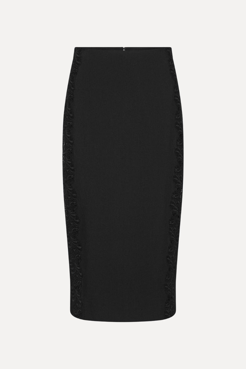 ROTATE LACE INSERTED PENCIL SKIRT